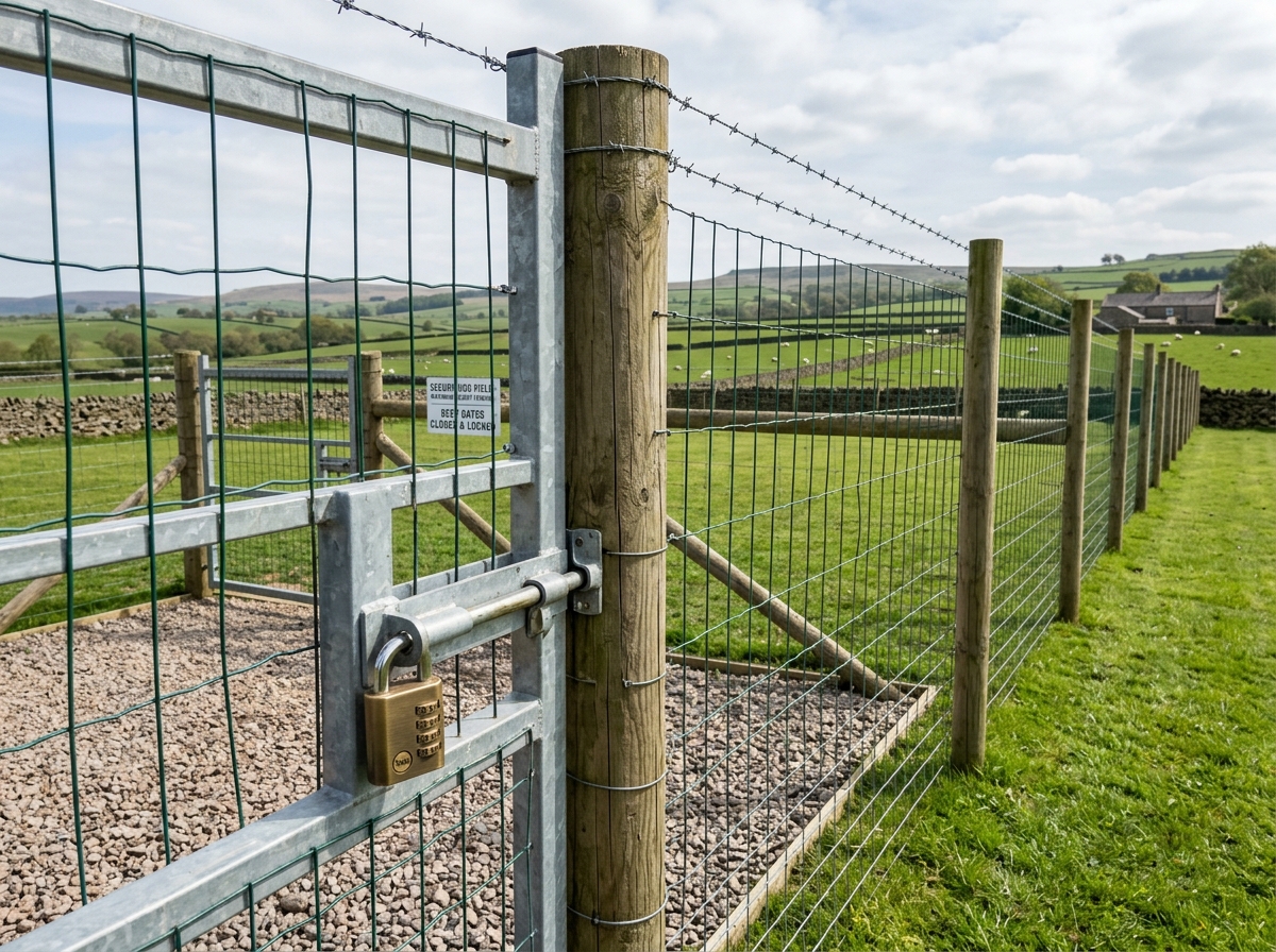 Grass Meadow Secure Fencing Specification and Airlock Gate